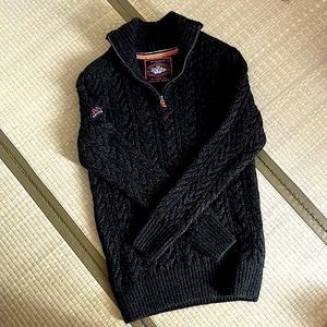 Superdry Henley Heather Gray Jumper